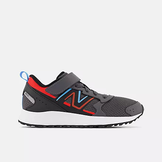 New Balance Children's Fresh Foam 650 Bungee Lace with Top Strap in Dark Grey