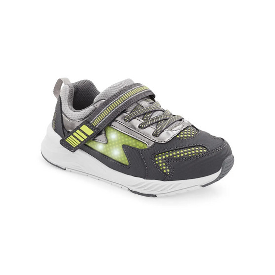 Stride Rite Children's Lighted Cosmic-adapt in Grey/Neon