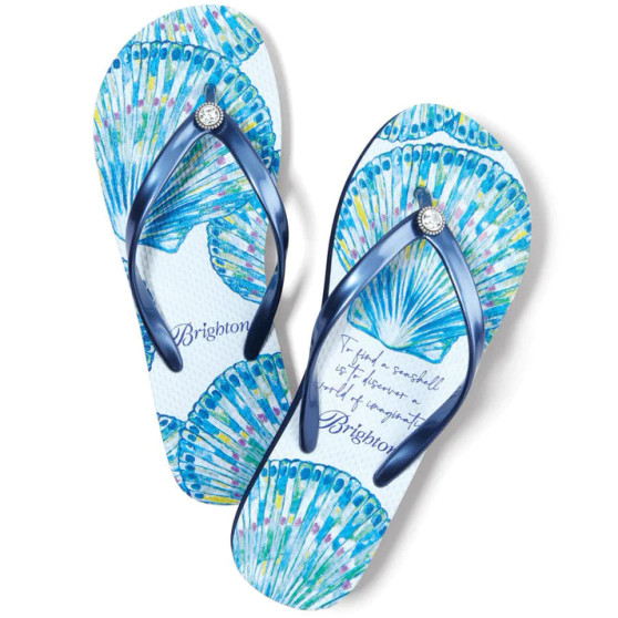 Brighton Sand Flip Flops in Navy