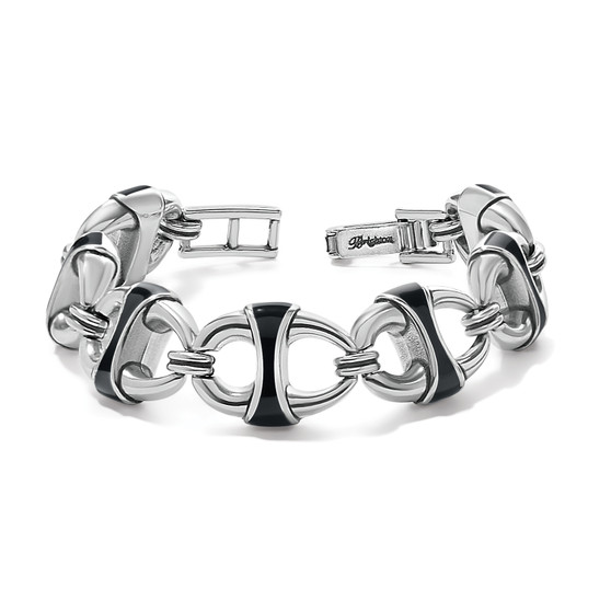 Brighton Portofino Link Large Bracelet in Silver-Black