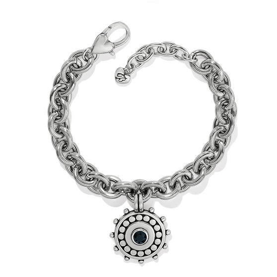 Brighton Pebble Dot Medali Bracelet in Silver-Black