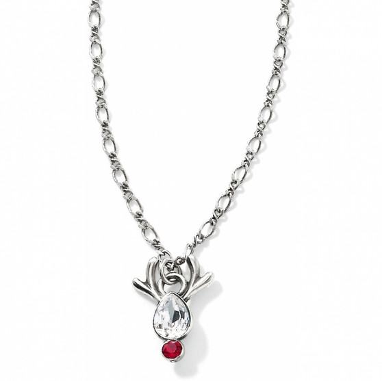 Brighton Reindeer Rock Necklace in Silver/Red Brighton Reindeer Rock Necklace in Silver/Red