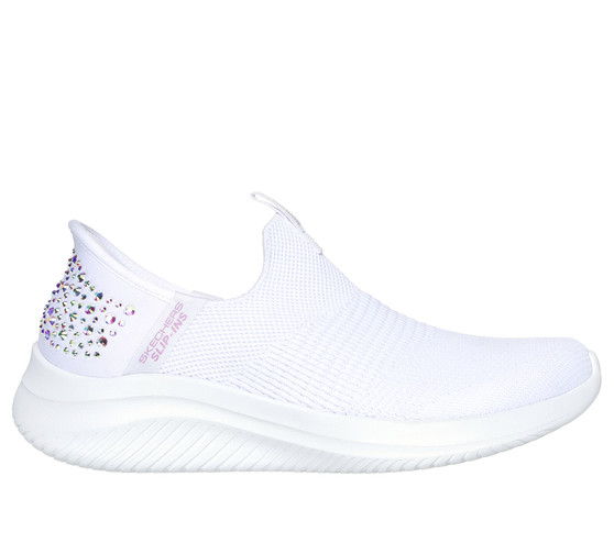 Skechers Women's Slip-Ins Ultra Flex 3.0 Sparkled Stones in White