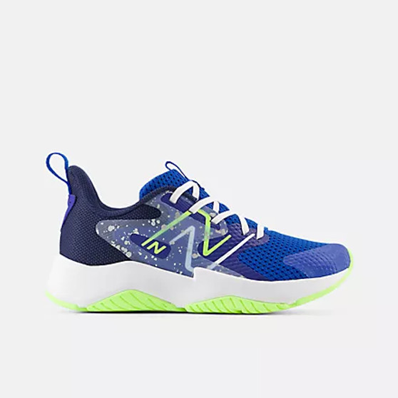 New Balance Big Kids Rave Run V2 in Team Royal with Blue Oasis and Bleached Lime Glo