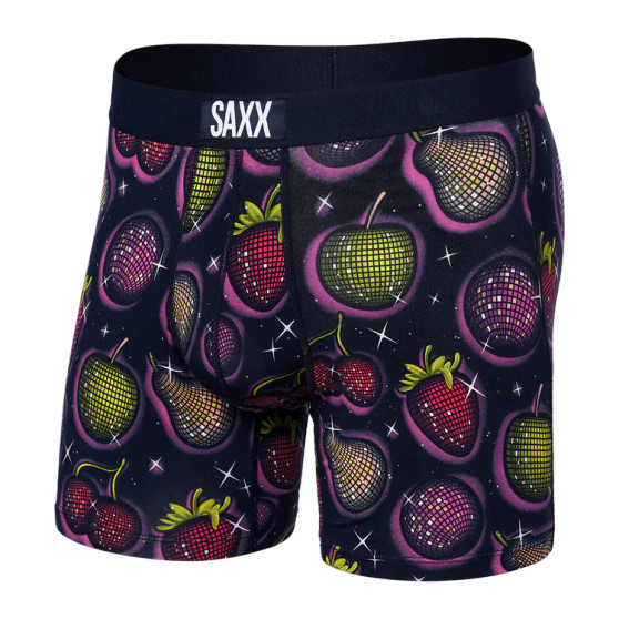Saxx Underwear Vibe Super Soft Boxer Brief in Disco Fruit-Maritime Blue