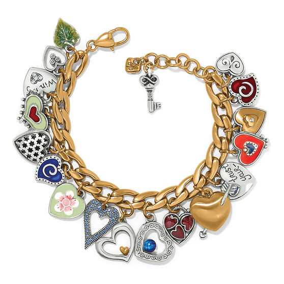 Brighton One Heart Color Charm Bracelet in Silver-Gold Brighton One Heart Color Charm Bracelet in Silver-Gold