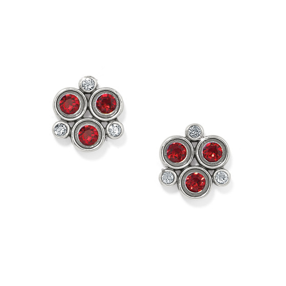 Brighton Constella Cluster Post Earrings in Silver-Red Brighton Constella Cluster Post Earrings in Silver-Red