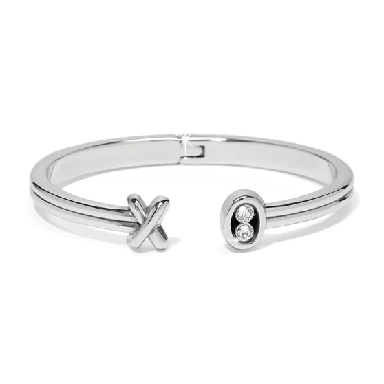 Brighton Hugs & Kisses Open Hinged Bangle in Silver