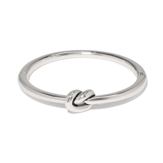 Brighton Interlok Single Knot Hinged Bangle in Silver