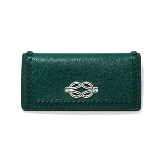 Brighton Interlok Harmony Slim Folio in Jewel Green