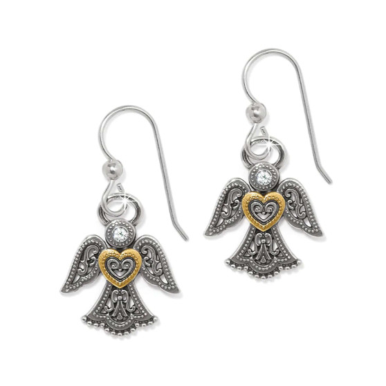 Brighton Loving Angel French Wire Earrings in Silver and Gold