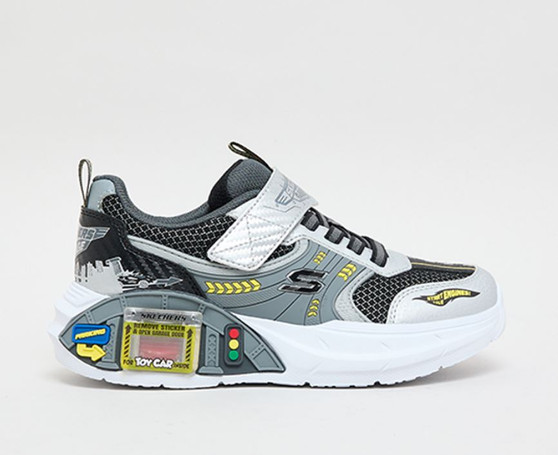 Skechers Garage Kids In Silver Black