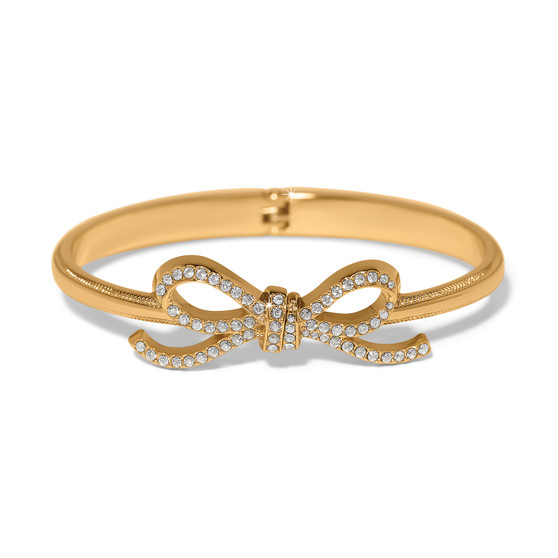 Brighton Illumina Bow Hinged Bangle in Gold