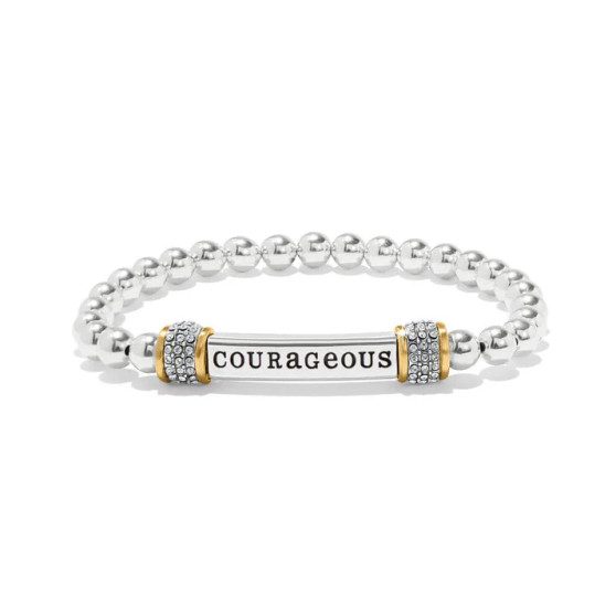 Brighton Meridian Courageous Two Tone Stretch Bracelet in Silver-Gold