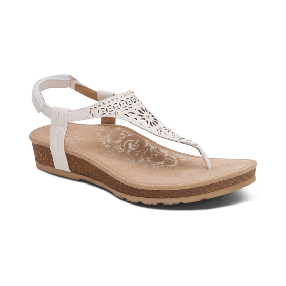 Aetrex Women's Evelyn Thong  Sandal in Ivory