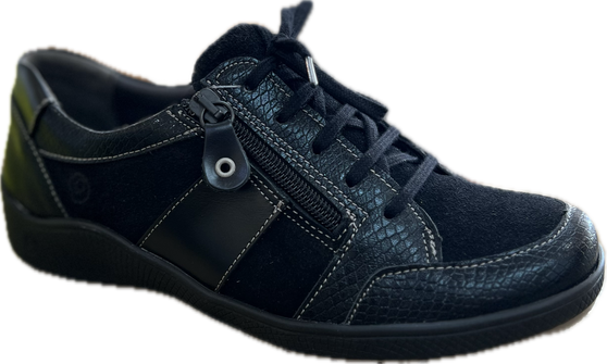 Suave Women's Laced Walking Shoes - Porto -Black