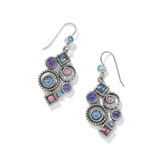 Brighton Halo Nova Cluster French Wire Earrings in Silver-Multi