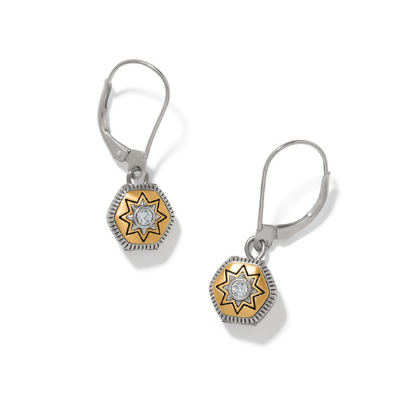 Brighton Mosaic Nova Mini Leverback Drop Earrings in Silver-Gold
