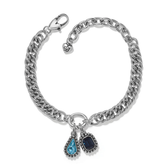Brighton Twinkle Luxe Charm Link Bracelet in Silver/Blue