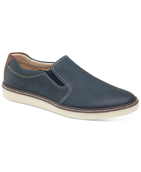 Johnston & Murphy Men's McGuffey Slip-On in Navy Perfed  Nubuck