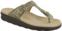 SAS Women's Sanibel T-Strap Slide Sandal in Olive Gold