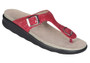 SAS Women's Sanibel T-Strap Slide Sandal in Red Snake