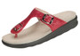 SAS Women's Sanibel T-Strap Slide Sandal in Red Snake