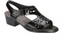 SAS Women's Sunburst Heel Strap Sandal in Black Patent