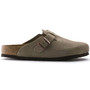 Birkenstock Boston Soft Footbed in Taupe Suede