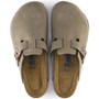 Birkenstock Boston Soft Footbed in Taupe Suede