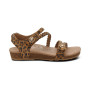 Aetrex Women's Jillian Braided Quarter Strap Sandal in Leopard