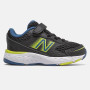 New Balance Toddler's Bungee Lace 680v6 in Black with Blue