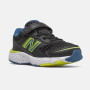 New Balance Toddler's Bungee Lace 680v6 in Black with Blue