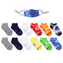 Robeez Boys Tie Dye 12 Pack No Show Socks with Mask Blue