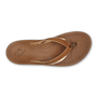 Olukai Women's Kaekae Leather Beach Sandal in Sahara/Bubbly