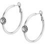 Brighton Twinkle Medium Hoop Post Earrings in Silver