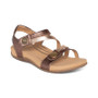 Aetrex Women's Jess Adjustable Quarter Strap Sandal in Bronze