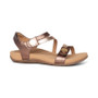 Aetrex Women's Jess Adjustable Quarter Strap Sandal in Bronze