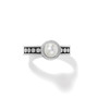 Brighton Pebble Dot Pearl Slim Band Ring in Silver-Pearl