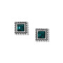 Brighton Sparkle Square Mini Post Earrings in Green