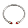 Brighton Meridian Open Hinged Bangle in Silver-Red