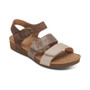 Aetrex Lilly Adjustable Quarter Strap Sandal in Taupe