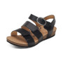 Aetrex Lilly Adjustable Quarter Strap Sandal in Black