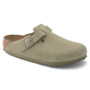 Birkenstock Boston Suede Leather in Faded Khaki