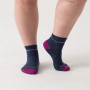 Women’s Single Stripe Cushioned Quarter Socks in Blue and Purple Women’s Single Stripe Cushioned Quarter Socks in Blue and Purple
