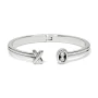 Brighton Hugs & Kisses Open Hinged Bangle in Silver