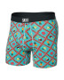 SAXX Men's Ultra Super Soft Boxer Brief Fly in Pina Colada and Plaid-Aqua