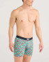 SAXX Men's Ultra Super Soft Boxer Brief Fly in Pina Colada and Plaid-Aqua