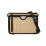Brighton Jordyn Straw Cross Body Organizer in Natural-Black