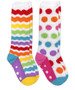 Jefferies Socks Kids Rainbow Fuzzy Non-Skid Slipper Knee High Socks 2 Pair Pack